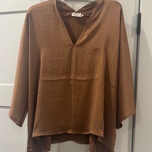 The Reset Brown V-Neck Blouse
